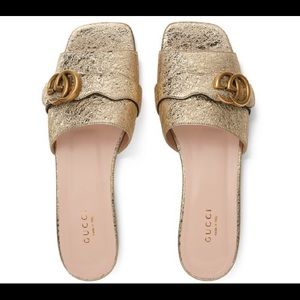 Gold GG Sandals NIB 38 Size 8